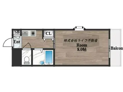 アベニューリップル長田I(1K/5階)の間取り写真