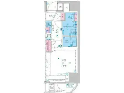 GENOVIA田端IIGREENVEILジェノヴィア田端IIスカイガーデ(1K/3階)の間取り写真