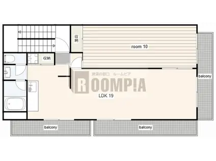 三幸ビル(1LDK/2階)の間取り写真