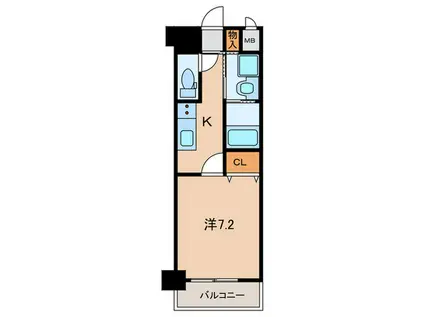 レジェンド紺屋町(1K/6階)の間取り写真