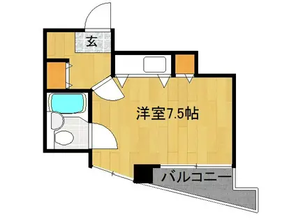 アーバンカワキ(1K/10階)の間取り写真