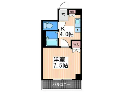 セゾン白島(1K/3階)の間取り写真