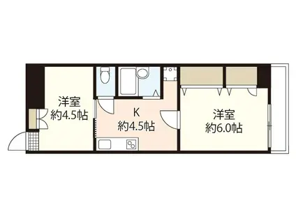 センチュリーふなばし(2K/4階)の間取り写真