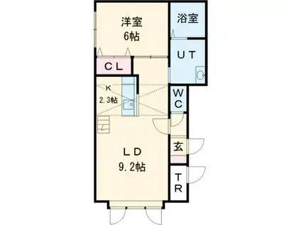 ロールIIA(1LDK/2階)の間取り写真