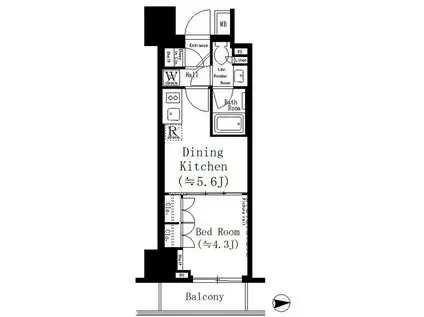 ルフォンプログレ文京湯島(1DK/11階)の間取り写真