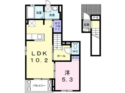 CASA KODAMA(1LDK/2階)の間取り写真