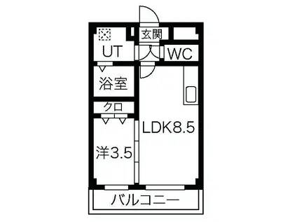 COQ GASSEAU(1LDK/1階)の間取り写真