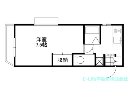 オリエントハイムII神水(1K/3階)の間取り写真