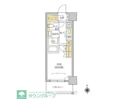 グレーシアフィット横浜(1K/7階)の間取り写真