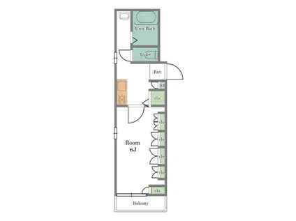 ESPERANZAII(1K/1階)の間取り写真