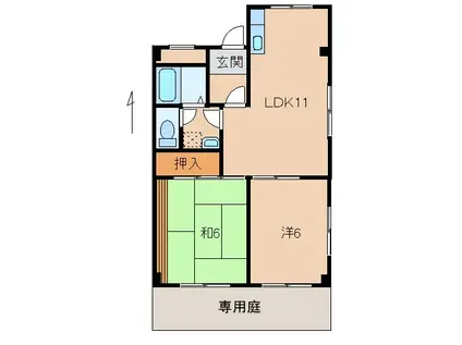 アネーロU(2LDK/1階)の間取り写真