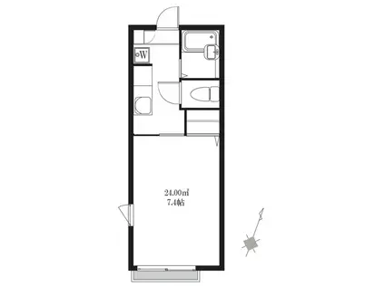 グランシード野毛(1K/2階)の間取り写真