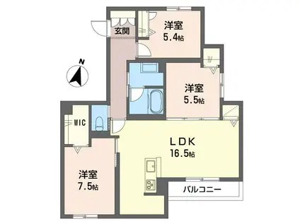 セントリビエII(3LDK/3階)の間取り写真