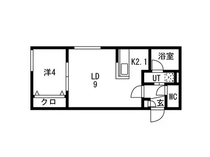 シティプレミア栄通(1LDK/2階)の間取り写真