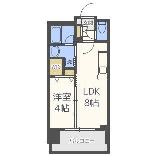 アーバネックス北堀江II(1LDK/14階)の間取り写真
