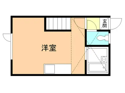 ハイツT(ワンルーム/2階)の間取り写真