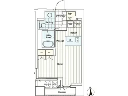 カスタリア麻布十番II(ワンルーム/12階)の間取り写真