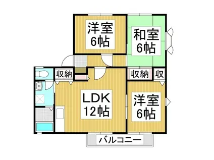 サンビレッジ大豆島C棟(3LDK/1階)の間取り写真