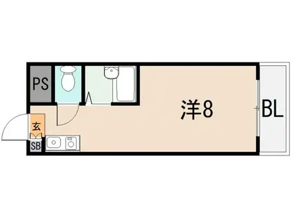 アミティ近大通(ワンルーム/2階)の間取り写真