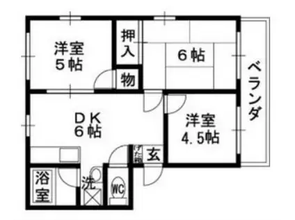 パールシャトー(3DK/2階)の間取り写真
