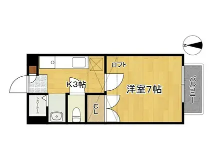 ステーブルサトー(1K/1階)の間取り写真