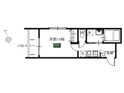 MELDIA八広6丁目VII(1K/2階)の間取り写真