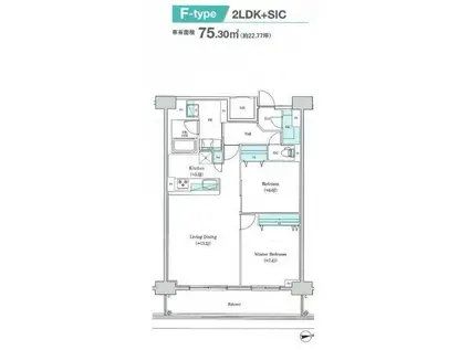 ロイジェント日吉II(2LDK/12階)の間取り写真
