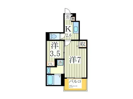 ブリリアントガーデンアゼリアA(1SK/1階)の間取り写真