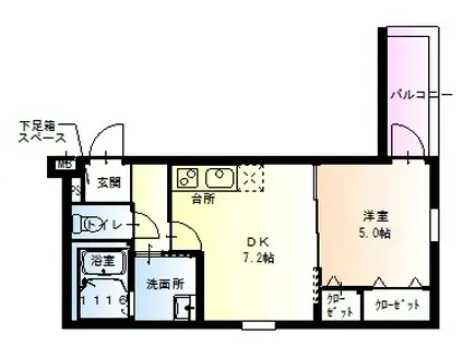 フジパレス湯里III番館(1DK/3階)の間取り写真