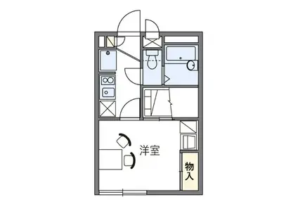 飛田給ハイム(1K/2階)の間取り写真