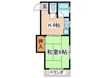 コーポストローム(1K/3階)の間取り写真