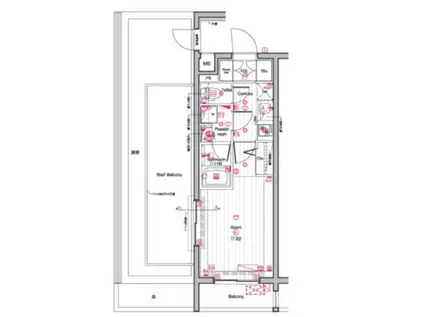 ザプレミアムキューブG東中野(1K/3階)の間取り写真