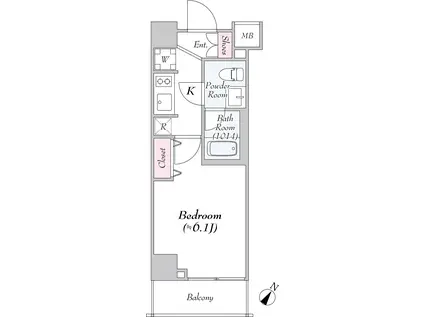 LOG登戸駅前(1K/10階)の間取り写真