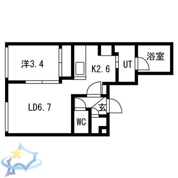 PARTENZA(1LDK/1階)の間取り写真