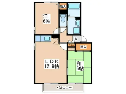 ベル・フラットA(2LDK/2階)の間取り写真