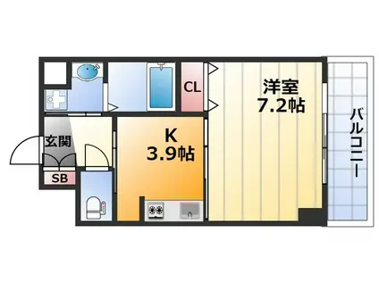 DOLCE VITA 新大阪(1K/6階)の間取り写真