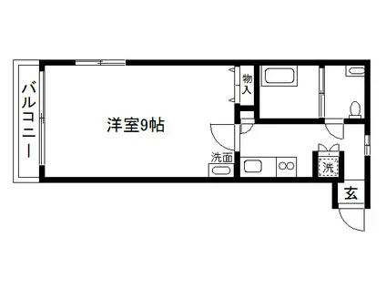 メゾンマリゼッタII(1K/1階)の間取り写真