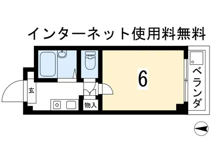 ファミリエ北白川(1K/2階)の間取り写真