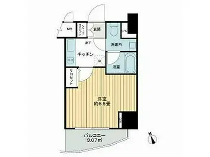 コンシェリア芝公園DS(1K/9階)の間取り写真