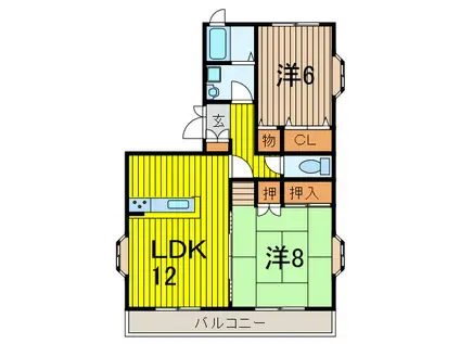 小川マンション(2LDK/3階)の間取り写真