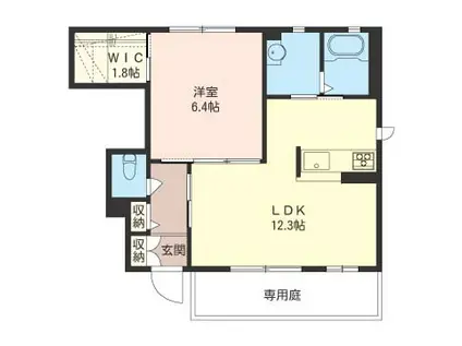 HAPPINESS(1LDK/1階)の間取り写真