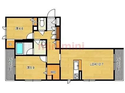 シャーメゾン マシェリ ミズオ(2LDK/3階)の間取り写真