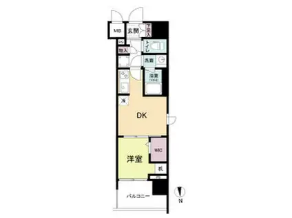 ドゥーエ天満橋(1DK/3階)の間取り写真