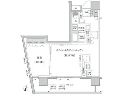 パークハビオ渋谷本町レジデンス(1LDK/10階)の間取り写真