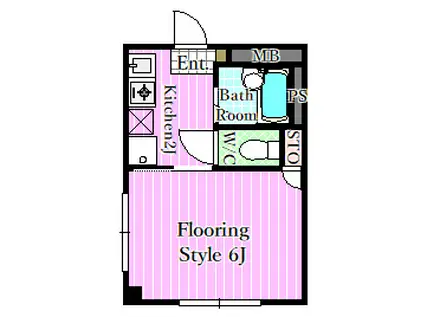 コーポカワイ(1K/2階)の間取り写真