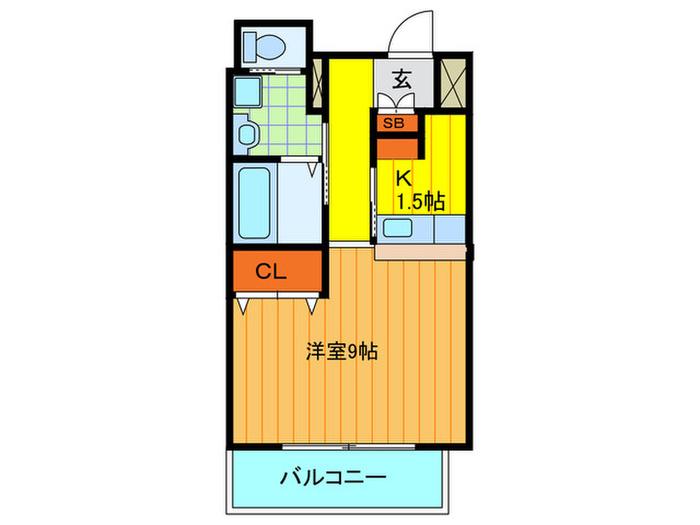 サンピカA(1K/4階)の間取り写真