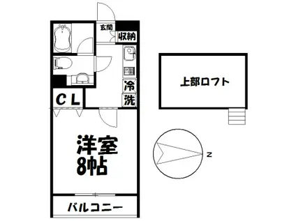 エスペランサ高嶋(1K/2階)の間取り写真