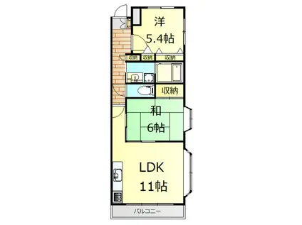 箱根東山館(2LDK/1階)の間取り写真