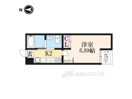 KAMO RIVER清水五条(1K/3階)の間取り写真