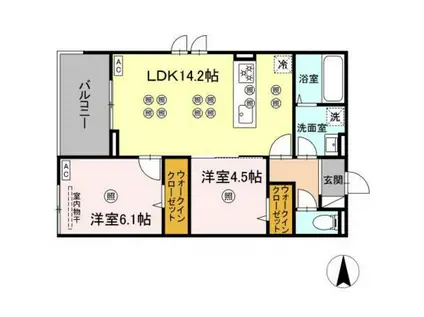 フェリックス(2LDK/3階)の間取り写真